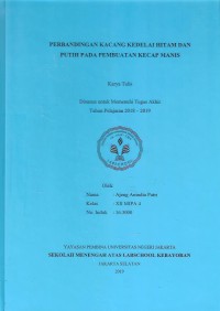 Perbandingan Kacang Kedelai Hitam dan Putih pada Pembuatan Kecap Manis