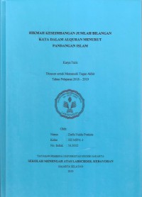 Hikmah Keseimbangan Jumlah Bilangan Kata Dalam Al-Quran Menurut Pandangan Islam