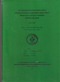 Analisis Pemahaman Siswa-Siswi Angkatan 16 SMA Labschool Kebayoran Terhadap Gangguan Obsesif Kompulsif (OCD)