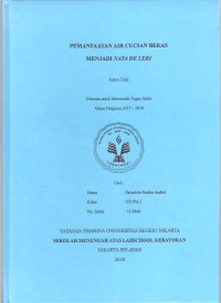 Pemanfaatan Air Cucian Beras menjadi Nata de Leri