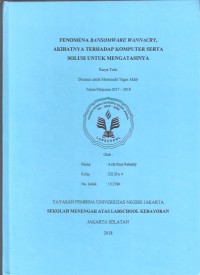 Fenomena Ransomware Are Wannacry, Akibatnya terhadap Komputer Sera Solusi untuk Mengatasinya