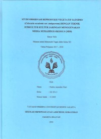 Studi Observasi Reproduksi Vegetatif Satoimo (Colocasia esculenta var. antiquorum) dengan Teknik Subkultur Kultur jaringan Menggunakan Media Murashige-Skoog 0 (MS0)