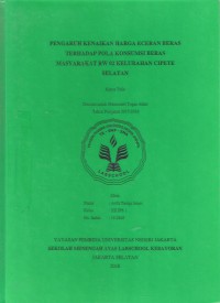 Pengaruh Kenaikan Harga Eceran Beras Terhadap Pola Konsumsi Beras Masyarakat RW 02 Kelurahan Cipete Selatan