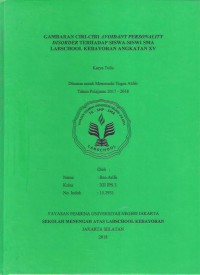 Gambaran Ciri-ciri Avoidant Personality Disorder Terhadap Siswa-siswi SMA Labschool Kebayoran Angkatan XV