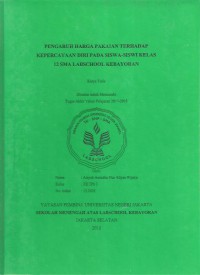 Pengaruh Harga Pakaian Terhadap Kepercayaan Diri pada Siswa-siswi Kelas 12 SMA Labschool Kebayoran