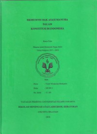 Eksistensi Hak Asasi Manusia dalam Konstitusi di Indonesia