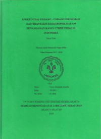 Efektivitas Undang-undang Informasi dan Transaksi Elektronik dalam Penanganan Kasus Cyber Crime di Indonesia