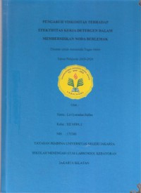 Pengaruh Viskositas terhadap Efektivitas Kerja Deterjen dalam Membersihkan Noda Berlemak