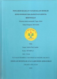 Pengaruh Keadaan Tanah dalam Memilih Jenis Pondasi pada Bangunan Gedung Bertingkat