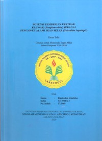 Potensi Pemberian Ekstrak Kluwak (Pangium edule) Sebagai Pengawet Alami Ikan Selar (Selaroides leptolepis)