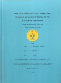 Pengaruh Shading Tanaman Hias Rambat terhadap Kenyamanan Termal di SMA Labschool Kebayoran