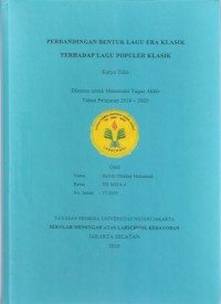 Perbandingan Bentuk Lagu Era Klasik terhadap Lagu Populer Klasik