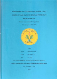 Perbandingan Nutrisi Hasil Tempe yang Terbuat dari Kacang Kedelai Putih dan Kedelai Hitam