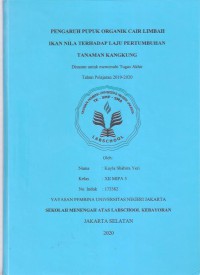 Pengaruh Pupuk Organik Cair Limbah Ikan Nila terhadap Laju Pertumbuhan Tanaman Kangkung