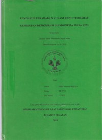 Pengaruh Peradaban Yunani Kuno terhadap Kehidupan Demokrasi di Indonesia Masa Kini