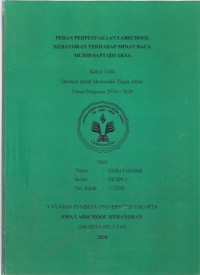 Peran Perpustakaan Labschool Kebayoran terhadap Minat Baca Murid Saptadyaksa