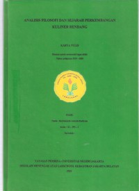 Analisis Filosofi dan Sejarah Perkembangan Kuliner Rendang