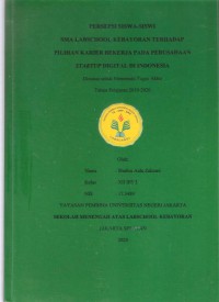 Persepsi Siswa-Siswi SMA Labschool Kebayoran terhadap Pilihan Karier Bekerja pada Perusahaan Start-Up Digital di Indonesia