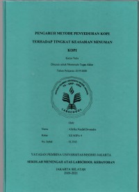 Pengaruh Metode Penyeduhan  Kopi terhadap Tingkat Keasaman Minuman Kopi