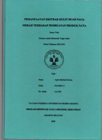 Pemanfaatan Ekstrak Kulit Buah Naga Merah untuk Pembuatan Nata