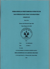 Perbandingan Pertumbuhan  Stek Pucuk dan Stek Batang pada Tanaman Hias Coleus sp