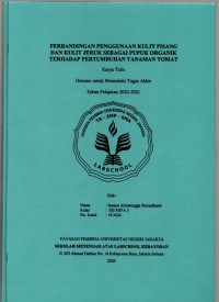 Perbandingan Penggunaan Kulit Pisang dan Kulit Jeruk sebagai Pupuk Organik terhadap Pertumbuhan Tanaman Tomat