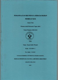 Pemanfaatan Biji Pepaya  sebagai Bahan Pembuat Kue