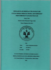 Pengaruh Air Rebusan Telur dan Air Cucian Beras sebagai Media Air Terhadap Pertumbuhan Tanaman Bayam