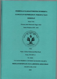 Perbedaan Karakteristik Penderita Gangguan Kepribadian Psikopat dan Sosiopat