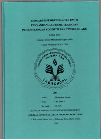 Pengaruh Perkembangan Umur Penyandang Autisme terhadap Perkembangan Kognitif dan Tingkah Laku