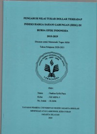 Pengaruh Nilai Tukar Dollar terhadap Indeks Harga Saham Gabungan (IHSG) di Bursa Efek Indonesia 2015-2019