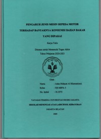 Pengaruh Jenis Mesin Sepeda Motor Terhadap Banyaknya Konsumsi Bahan Bakar yang Dipakai