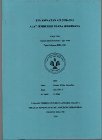 Pemanfaatan Air Sebagai Alat Pembersih Udara Sederhana