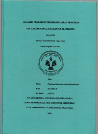 Analisis Pengaruh Teknologi Aspal Penyerap Air dalam Mengatasi Banjir di Jakarta