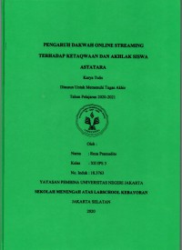 Pengaruh Dakwah Online Streaming terhadap Ketaqwaan dan Akhlak Siswa Astatara