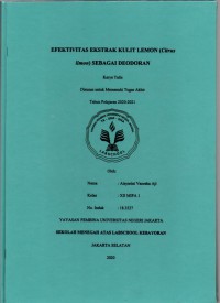 Image of Efektivitas Ekstrak Kulit Lemon (Citrus limon) Sebagai Deodoran