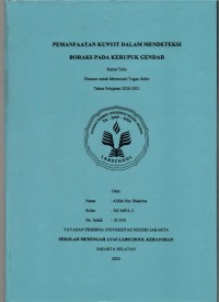 Pemanfaat Kunyit  dalam Mendeteksi Boraks pada Kerupuk Gendar