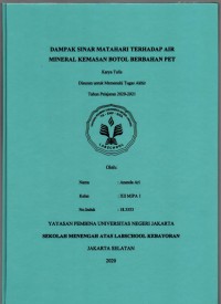 Dampak Sinar Matahari Terhadap Air Mineral Kemasan Botol Berbahan PET