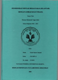 Penjernihan Minyak Jelantah dengan Limbah Kulit Pisang