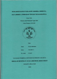 Pengaruh Kafein pada Kopi Arabika  Robusta dan Liberica terhadap Tingkat Keasamannya