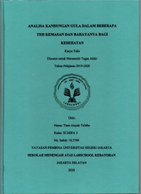 Analisa Kandungan Gula dalam Beberapa Teh Kemasan dan Bahayanya Bagi Kesehatan