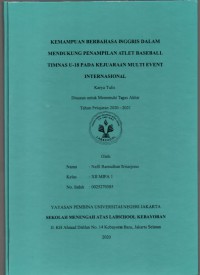 Kemampuan Berbahasa Inggris dalam Mendukung Penampilan Atlet Baseball Timnas Indonesia U-18 pada Kejuaraan Multi Event Internasional