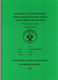 Ketertarikan dan Tingkat Pengetahuan Murid SMA Labschool Kebayoran Angkatan Astatara Terhadap Mitologi Yunani