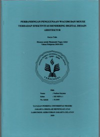 Perbandingan Penggunaan Wacom dan Mouse terhadap Efektivitas Rendering Digital Desain Arsitektur