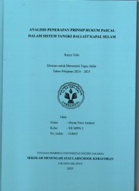 Image of Analisis Penerapan Prinsip Hukum Pascal dalam Sistem Tangki Ballast Kapal Selam