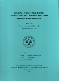 Image of Pengaruh Tingkat Kadar Oksigen (Vo2Max) Siswa SMA Labschool Kebayoran terhadap Kualitas Belajar