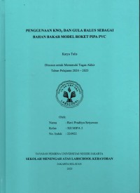 Image of Penggunaan KNO3 dan Gula Halus sebagai Bahan Bakar Model Roket Pipa PVC