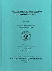 Pengaruh Buah Pisang terhadap Stamina Peserta Ekstrakurikuler Futsal SMA Labschool Kebayoran