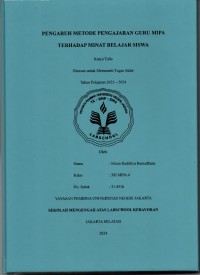 Image of Pengaruh Metode Pengajaran Guru MIPA terhadap Minat Belajar Siswa