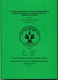 Analisa Perbandingan Sistem Kediktatoran Rezim Kepemimpinan Soeharto dengan Ferdinand Marcos